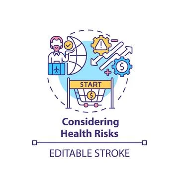 Considering health risks concept icon Illustrazione stock