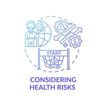 Considering health risks concept icon Illustrazione stock