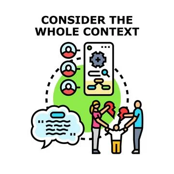 Considering the whole context in problem solving and critical thinking Stock Illustration
