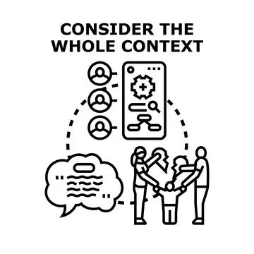 Considering the whole context in problem solving and critical thinking Stock Illustration