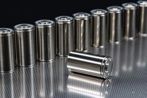 A consignment of new modern high-capacity lithium-ion cells. A prototype of n Stock Photos