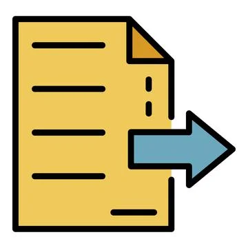 Consignment note on goods icon color outline vector Stock Illustration
