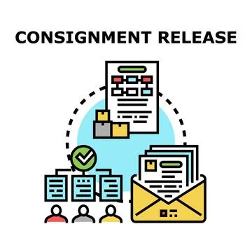 Consignment release process completing supply chain documentation イラスト素材