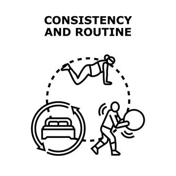 Consistency and routine maintaining healthy daily lifestyle Ilustración de archivo