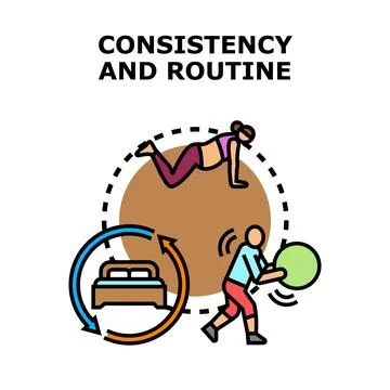 Consistency and routine maintaining healthy daily lifestyle Ilustración de archivo