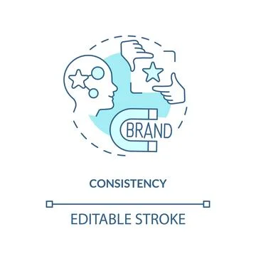 Consistency turquoise concept icon 스톡 일러스트