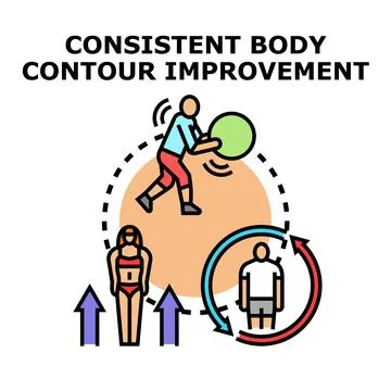 Consistent body contour improvement concept vector illustration Stock Illustration