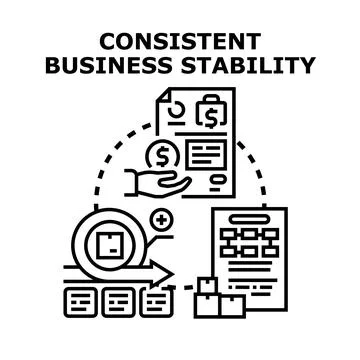 Consistent business stability in business management process looping 库存插图