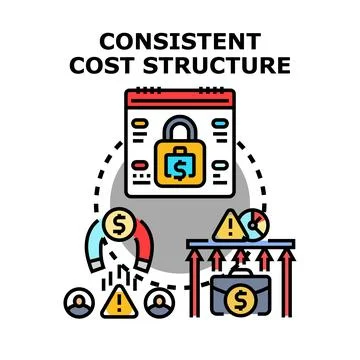 Consistent cost structure managing finance and expenses Stock Illustration