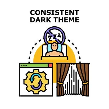 Consistent dark theme setting for digital comfort Illustrazione stock