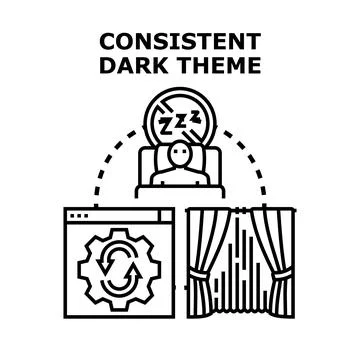 Consistent dark theme setting for digital comfort Stock Illustration