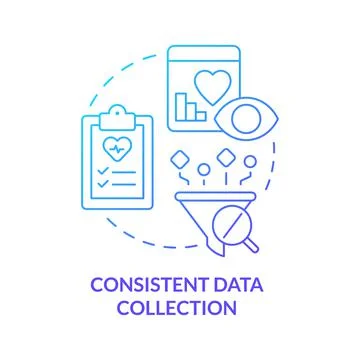 Consistent data collection blue gradient concept icon Stock Illustration