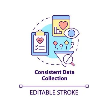 Consistent data collection concept icon Stock Illustration