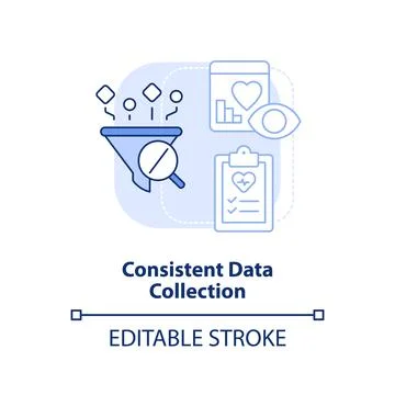 Consistent data collection light blue concept icon Stock Illustration