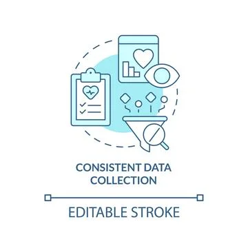 Consistent data collection turquoise concept icon Stock Illustration