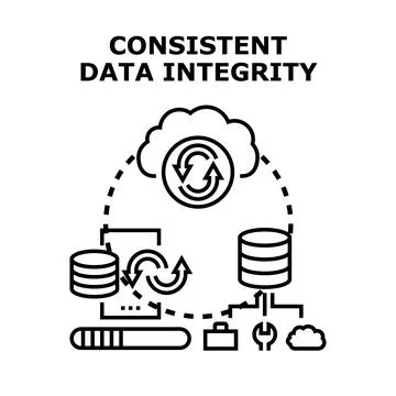 Consistent data integrity concept for reliable information storage Stock Illustration