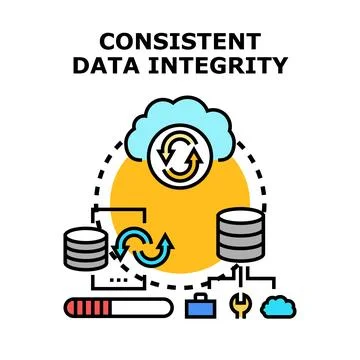 Consistent data integrity concept for reliable information storage Stock Illustration