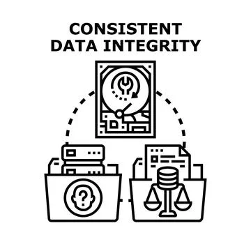 Consistent data integrity validating secure information database 스톡 일러스트