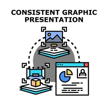 Consistent graphic presentation ensuring brand identity design Stock Illustration