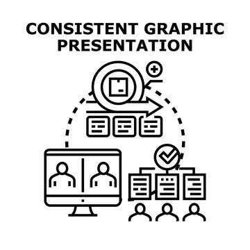 Consistent graphic presentation vector concept illustration イラスト素材