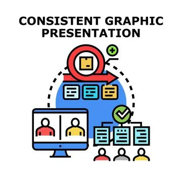 Consistent graphic presentation vector concept illustration Stockillustratie