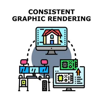 Consistent graphic rendering process for digital design 库存插图