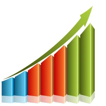 Consistent growth chart Stock Illustration