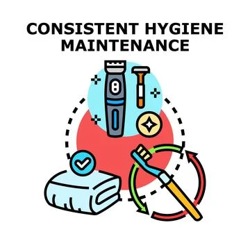 Consistent hygiene maintenance with personal care products Stock-Illustration
