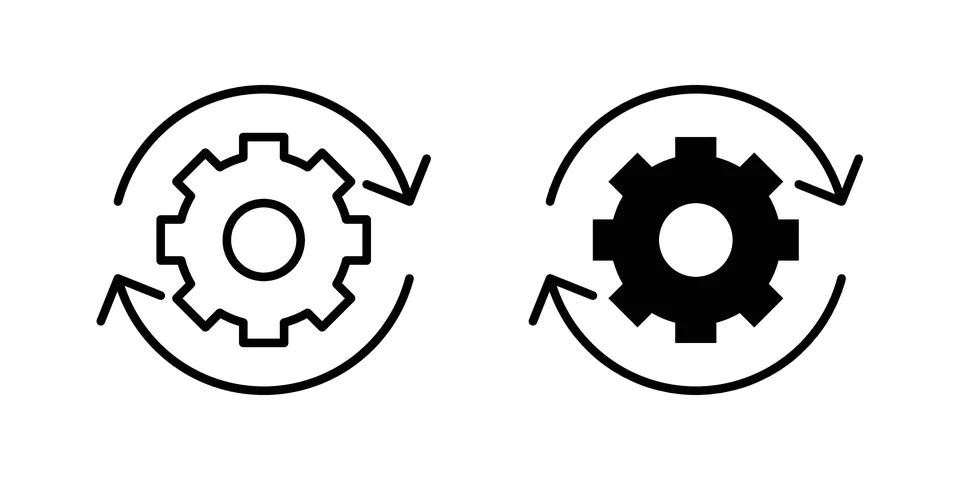 Consistent icon pack with silhouette and stroke web icons Stock Illustration