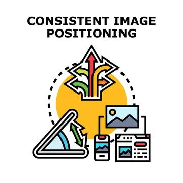 Consistent image positioning across multiple digital platforms Stock Illustration