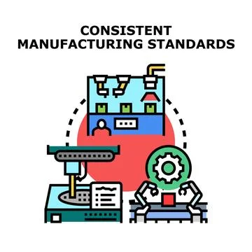 Consistent manufacturing standards ensuring quality production process Stock Illustration