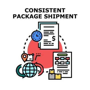 Consistent package shipment concept for global delivery logistics Stock Illustration