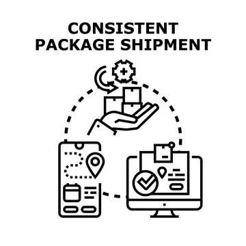 Consistent package shipment processing and tracking system Stock Illustration