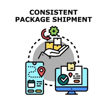 Consistent package shipment processing and tracking system Stock Illustration