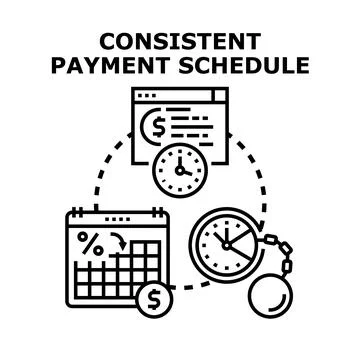 Consistent payment schedule management concept finance planning Stock Illustration