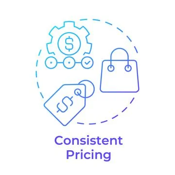 Consistent pricing blue gradient concept icon Illustrazione stock