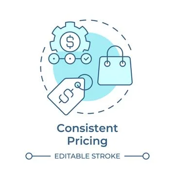 Consistent pricing soft blue concept icon Ilustración de archivo