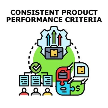 Consistent product performance criteria developing a strategy Stock Illustration