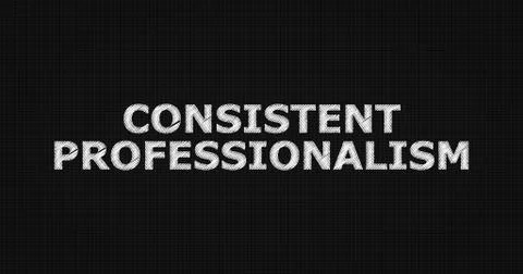 CONSISTENT PROFESSIONALISM text on board Ilustración de archivo