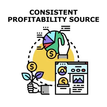 Consistent profitability source for business growth Illustrazione stock