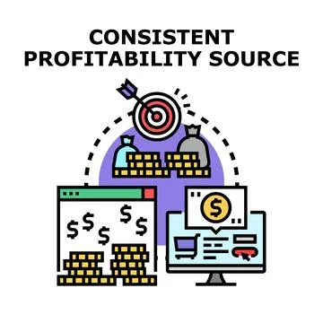 Consistent profitability source for business growth concept Stock Illustration