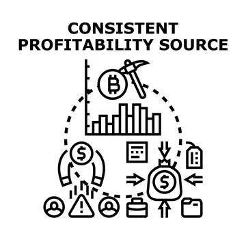 Consistent profitability source concept vector icon Stock Illustration
