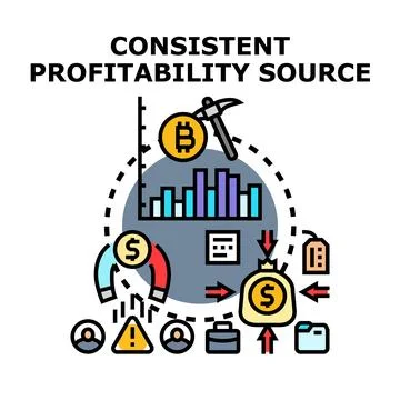 Consistent profitability source concept vector icon Stock Illustration