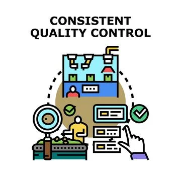 Consistent quality control process ensuring product standards Stock Illustration
