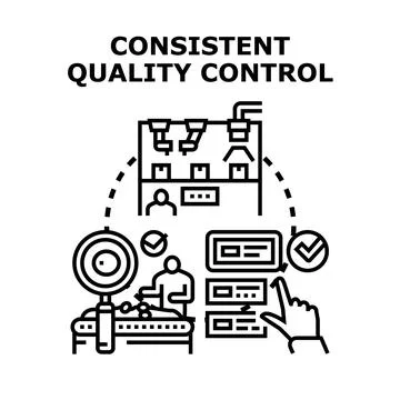 Consistent quality control process ensuring product standards Stock Illustration