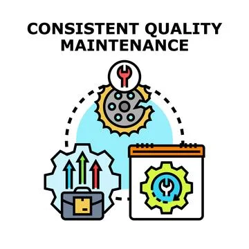 Consistent quality maintenance process vector concept illustration Stock Illustration