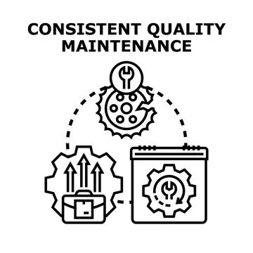 Consistent quality maintenance process vector concept illustration Stock Illustration
