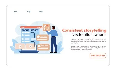 Consistent Storytelling Illustration. A narrative chart showcasing a brand's 스톡 일러스트