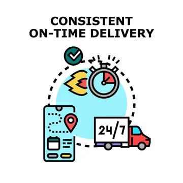 Consistent on time delivery logistics tracking service concept イラスト素材