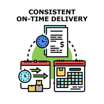 Consistent on time delivery service concept illustration イラスト素材